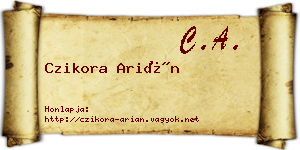 Czikora Arián névjegykártya